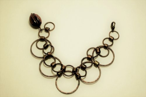 Judy Freyer Thompson's Double Wire Link Chain Bracelet - , Contemporary Wire Jewelry, Making Chain, Chain Making , Butane Torch, Soldering, Solder, Seal the bracelet using a spray sealant or Renaissance Wax.    